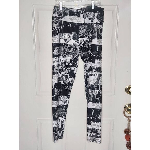 Bally total black and white print fitness  leggings women's size L - Picture 1 of 3